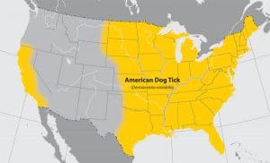 Map of tick spread in the US